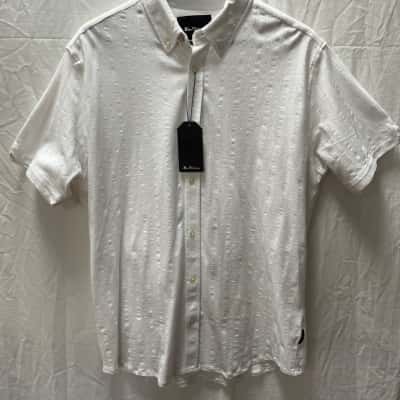 Ben Sherman Mens  Size XL Short Sleeve Shirt White 