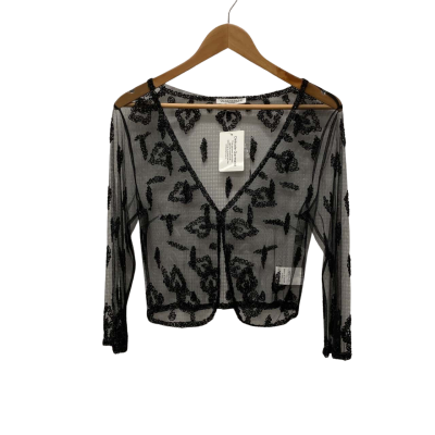 Queenspark Womens  Size S Cardigan With Beads Black  