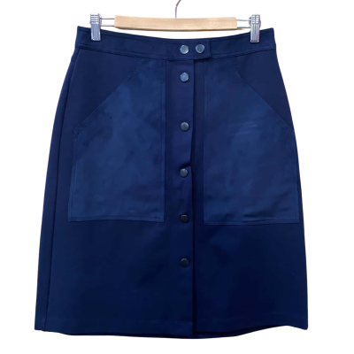 Witchery Navy Blue A-Line Midi Skirt Size 10