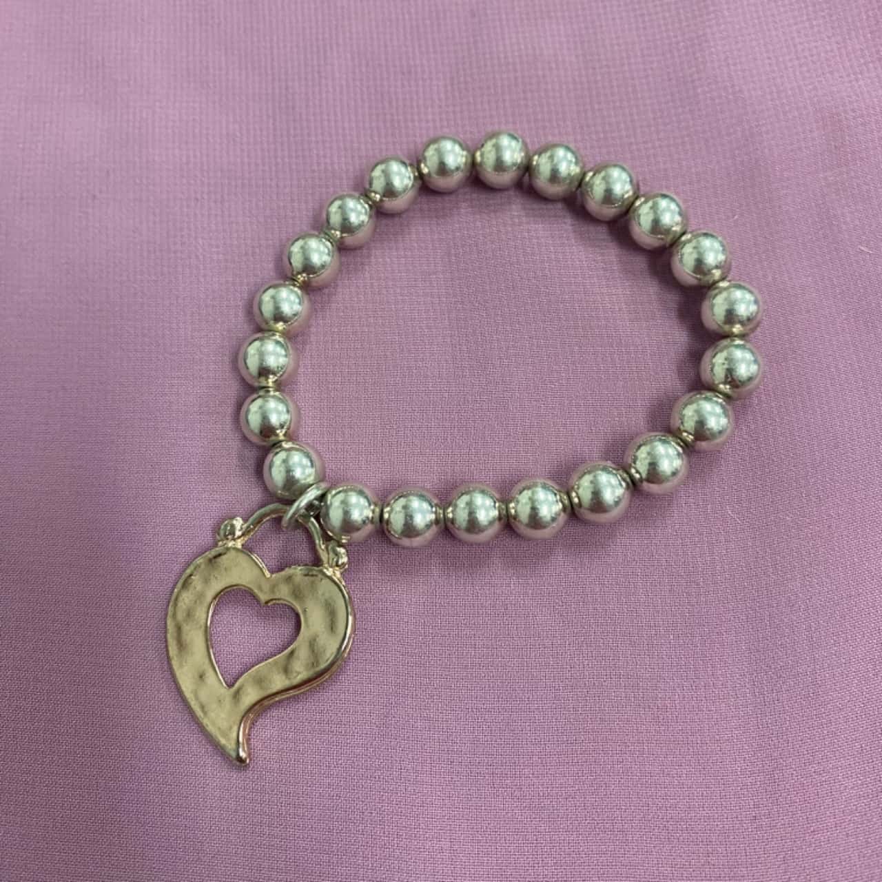Silver-Tone Heart Braclet with Preciosa crystals main image 1