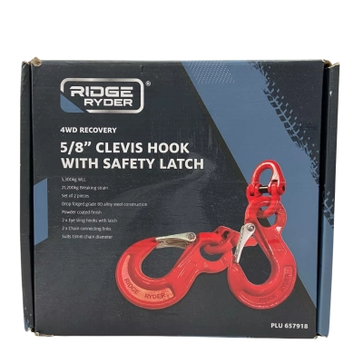 Ridge Ryder- 4WD Recovery 5/8" Clevis Hook with Safety Latch