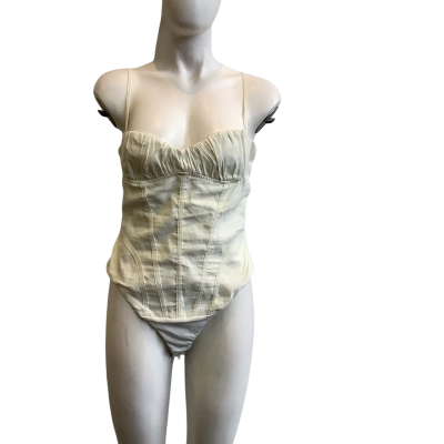 BNWT Zara Women's Size L Playsuit Cream 