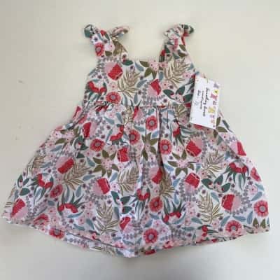 Something Sweet Handmade Australian Native Floral Print Dress Size 1/2