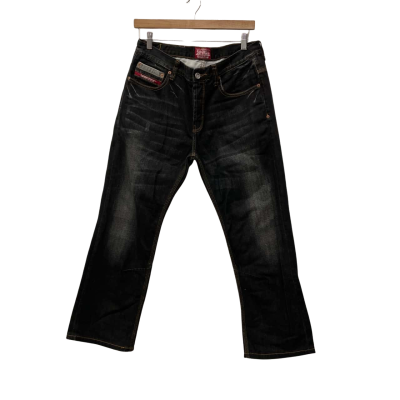 Superdry Unisex  Size 33 Straight Leg Jeans Pants Black  