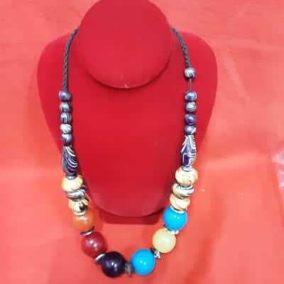 Art style  Bohemian handmade beads in varying shapes sizes and colours