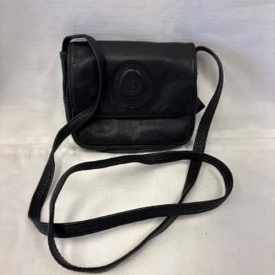  Women's OGGI Genuine Leather Small Cross Body Bag Black  