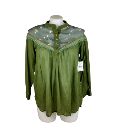 Free People - Women’s  Size S Blouse Floral / Green 