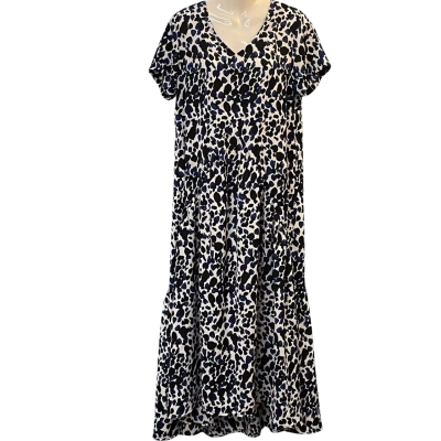 Serafina Womens  Size S Maxi Dress / Short Sleeve Dress  Blue / White 