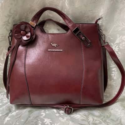 Womens Shoulder Bag Burgundy Red 