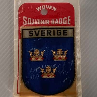 Vintage Sverige (Sweden) Souvenir Patch - Self Adhesive Woven
