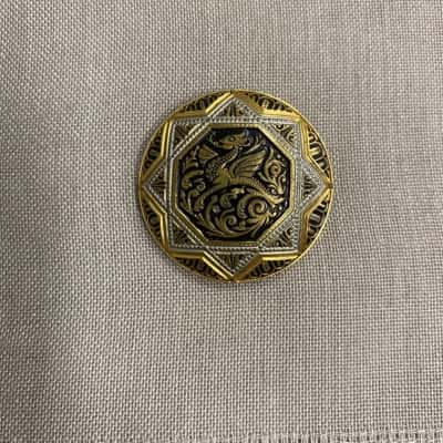  Womens Gold and Black Dragon Brooch 
