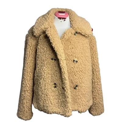 Topshop Womens  Size 14 Fleece Jacket Brown 
