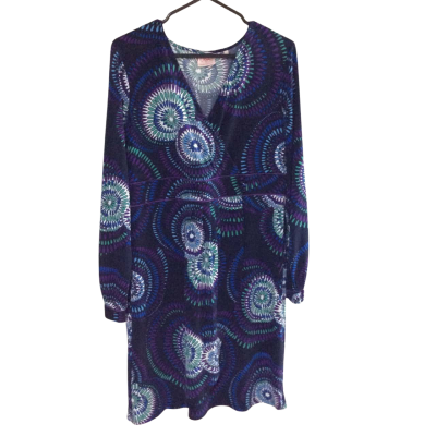 Leona Edmiston Womens  Size 16 Casual Dress Blue / Green / Navy Blue / Off White / Purple 