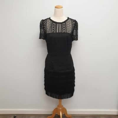 Preview New Orleans Classy & Elegant Black /Lace /Fringe Bottom /Formal /Cocktail /Evening Dress Size 16 - Brand New with Tags - RRP $299.99 