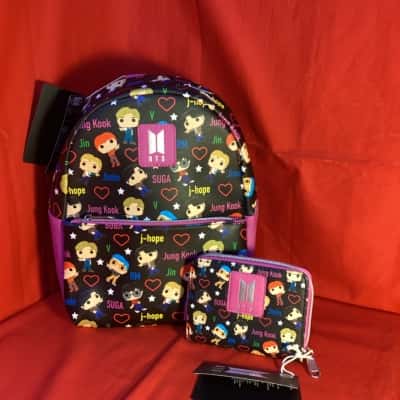 Loungefly x BTS Funko Pop Hearts Mini Backpack & Matching Wallet