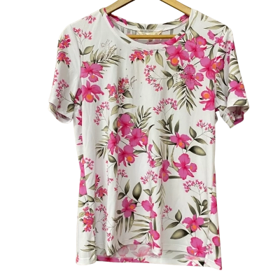 BNWT Noni B Womens Size M Pink/White Floral Top 