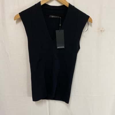 Portmans Size XS Sleeveless Top Black  
