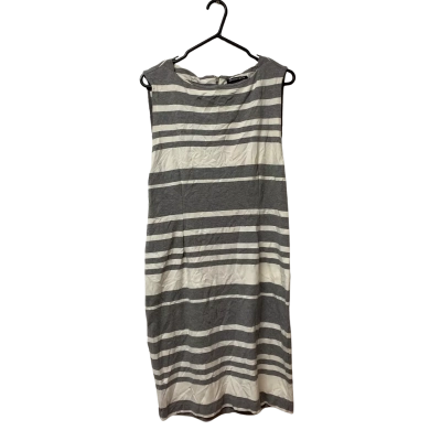 Womens Country Road Size L Grey / White Short Sleeve Dress