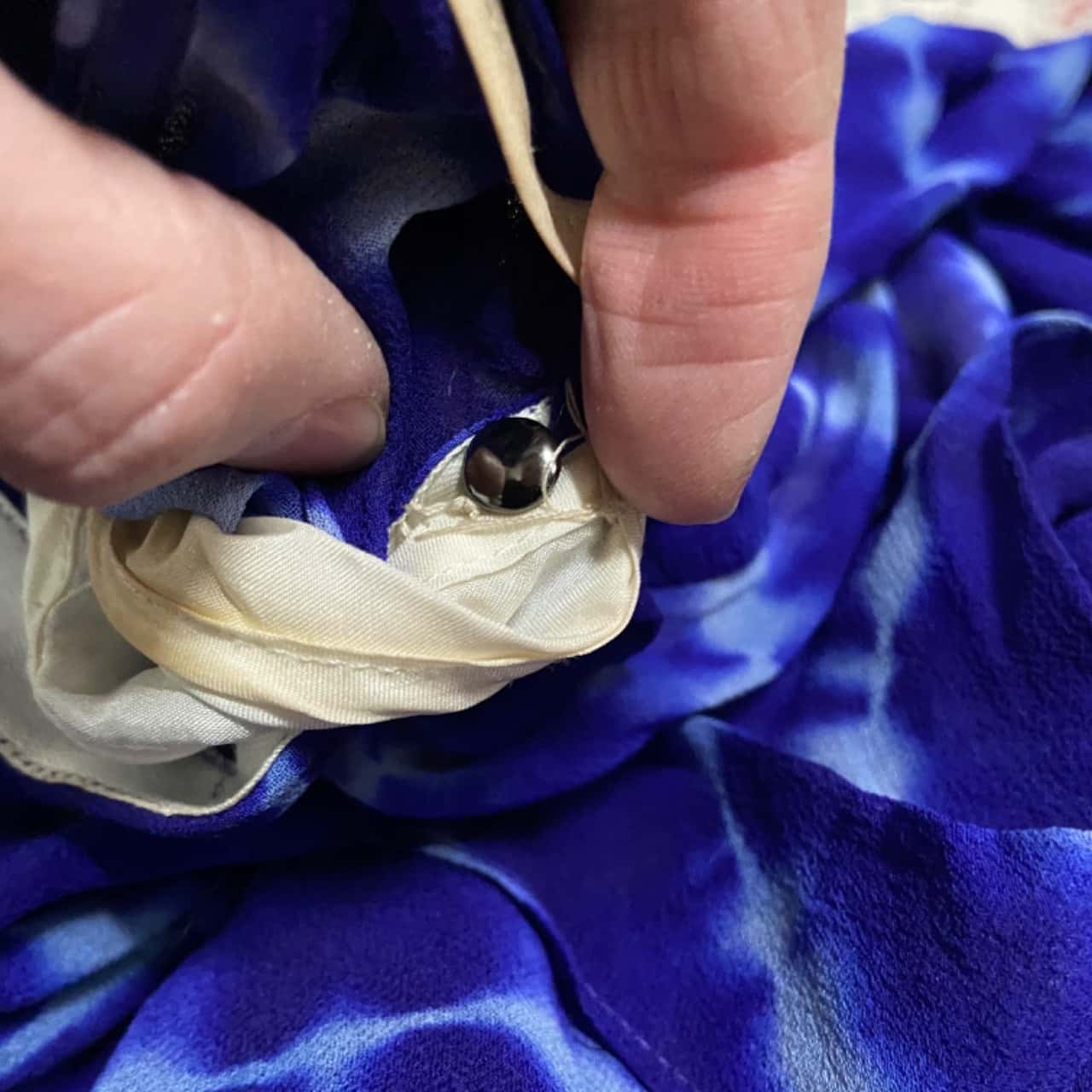 Willow tie Dye Silk dress with slip Womens Size 6 Blue