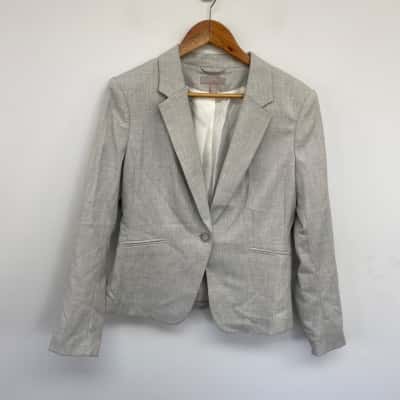 H&M Grey One Button Blazer  Size 14