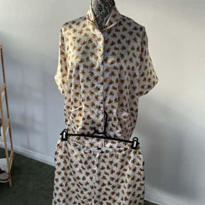  Womens  Size One Size Pyjamas Animal print / White / Yellow 