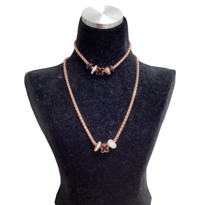 Mimco Set Necklace and Bracelet Sliding Closure 