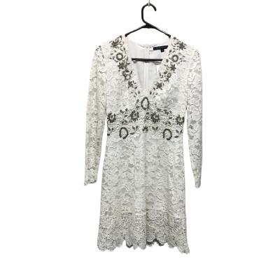 knee length dresses for ladies French Connection White Poplin Mini Dress Size 10  ReThreads.shop