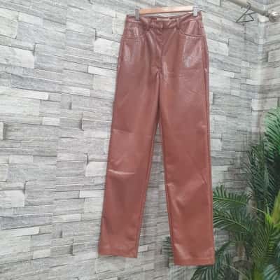 Meshki Womens  Size S Straight Leg Pants Brown 