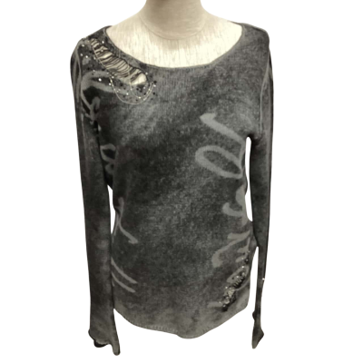  Womens  Size 40 Long Sleeve Top Black  