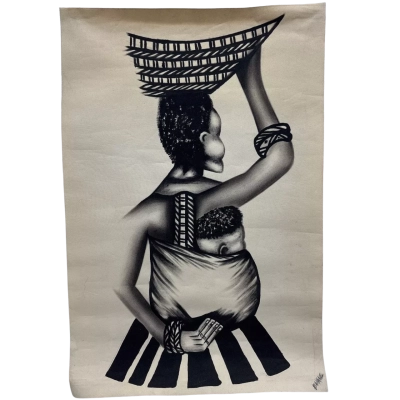 Vintage Textile Wall Hanging African Inspired Fabric Art Print