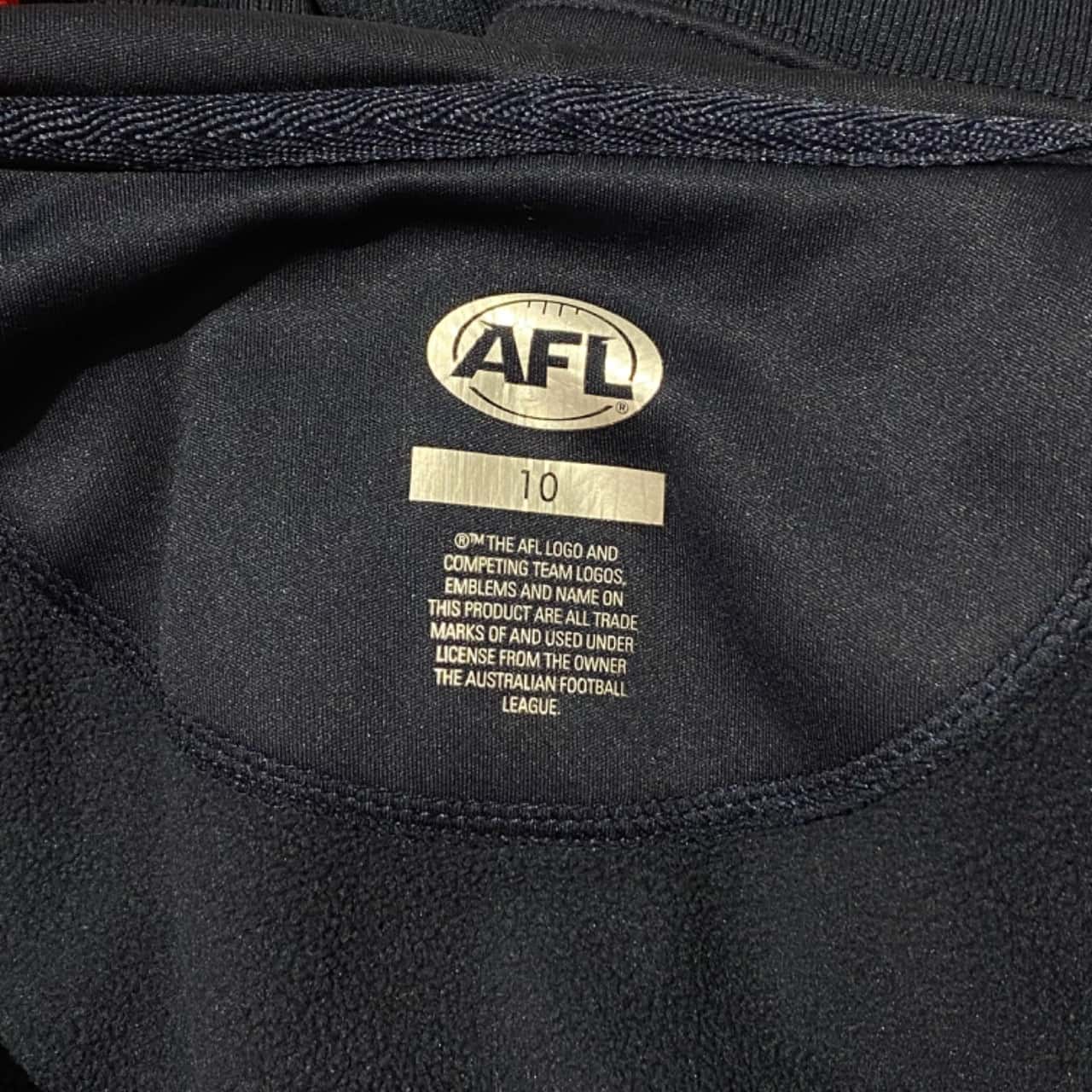 AFL Womens Size 10 Melbourne Football Club Windcheater with Hood