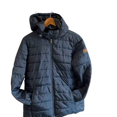 “Roxy” hooded Womens  -Size 10 / M -Puffer Jacket -Navy Blue 