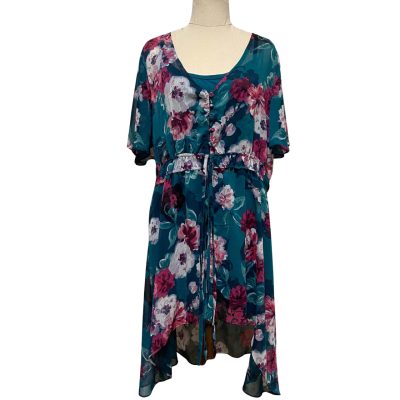 Autograph Womens  Size 16 Floral Top Teal/pink