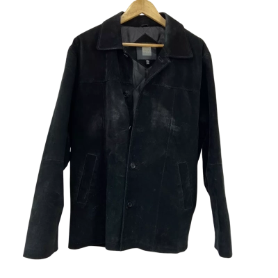 Huski - Mens Pig Suede Leather Jacket - Size L/102 - Black  