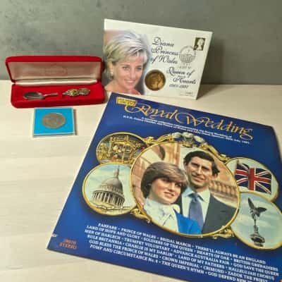 Diana Princess Of Wales - Coins, Spoon & Record