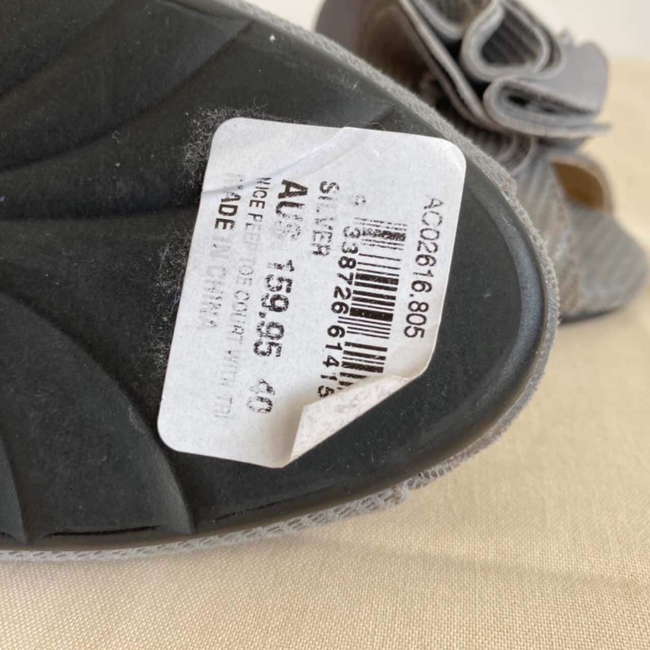 Blue Illusion Grey Leather Wedge Size 9(s)