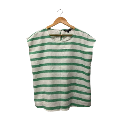 French Connection Womens  Size 12 Sleeveless Top Green / Off White 