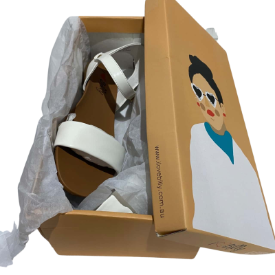 I LOVE BILLY Women's Sandals in White "SARATOGA" Size 38  