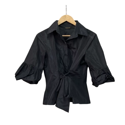 Carla Zampatti Womens  Size 10 Button Up Top Black  