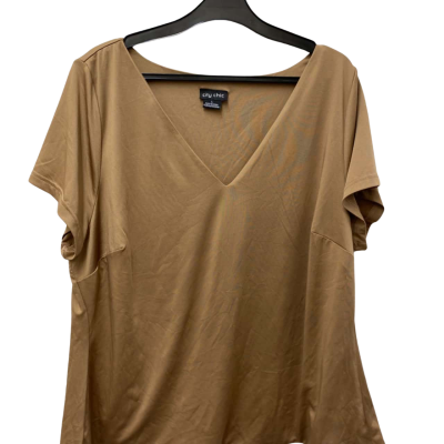 City Chic Womens Short Sleeve Top - Brown - Size L