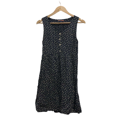 Dangerfield / Princess Highway Womens  Size 10 Midi Dress Navy Blue / Pattern / White 