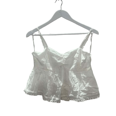 SNDYS Womens Size M 100% Cotton Cami Singlet White 
