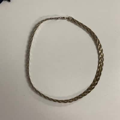  Womens 925 Sterling Silver Braided Necklace 