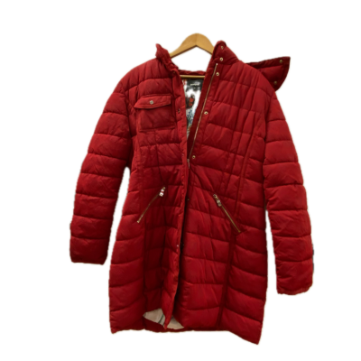Desigual Womens Jacket Size 46 Puffer Coat Red with Hood