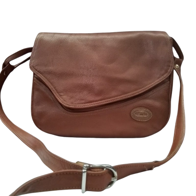  CARLO Womens LEATHER Cross Body Bag Brown 