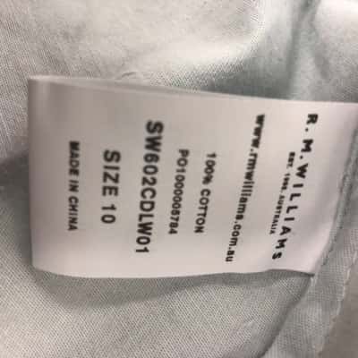 R.M. Williams Womens  Size 10 Button Up Top Blue 