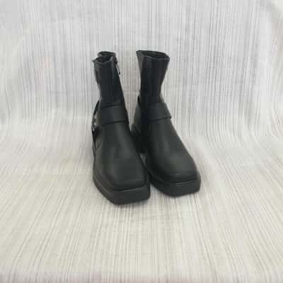 Therapy Encore /Classy /Square Toe/ Ankle Boots with Buckle Stud Side Strap Detail Size 5 