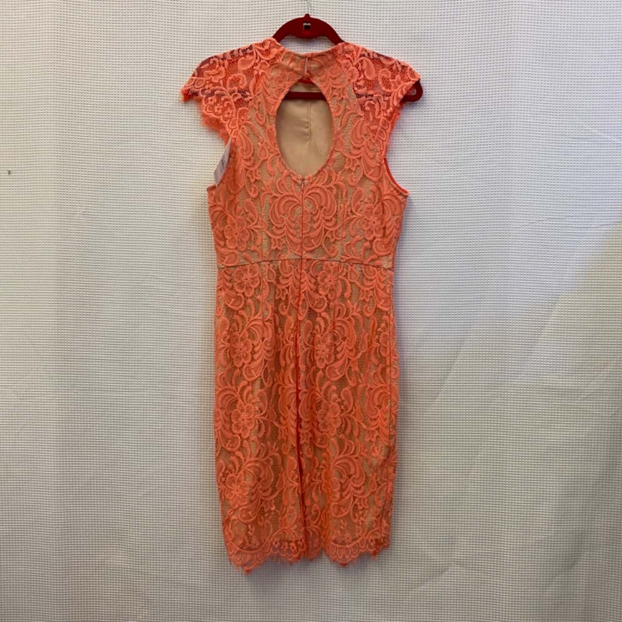 knee length dresses for ladies Josie Natori - Orange Eyelet Trim Dress Sz 10