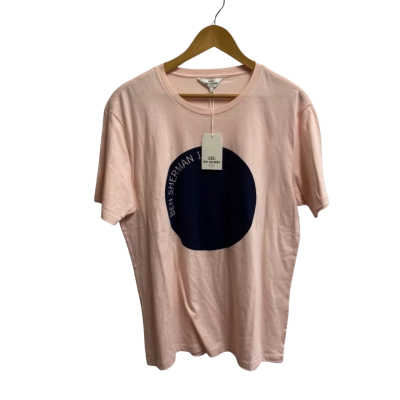 Ben Sherman Mens Short Sleeve T-shirt Pink  Size L  