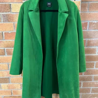 Zara Womens  Size S Green Long Jacket 
